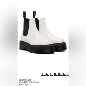 Dr. Martens white ankle boots